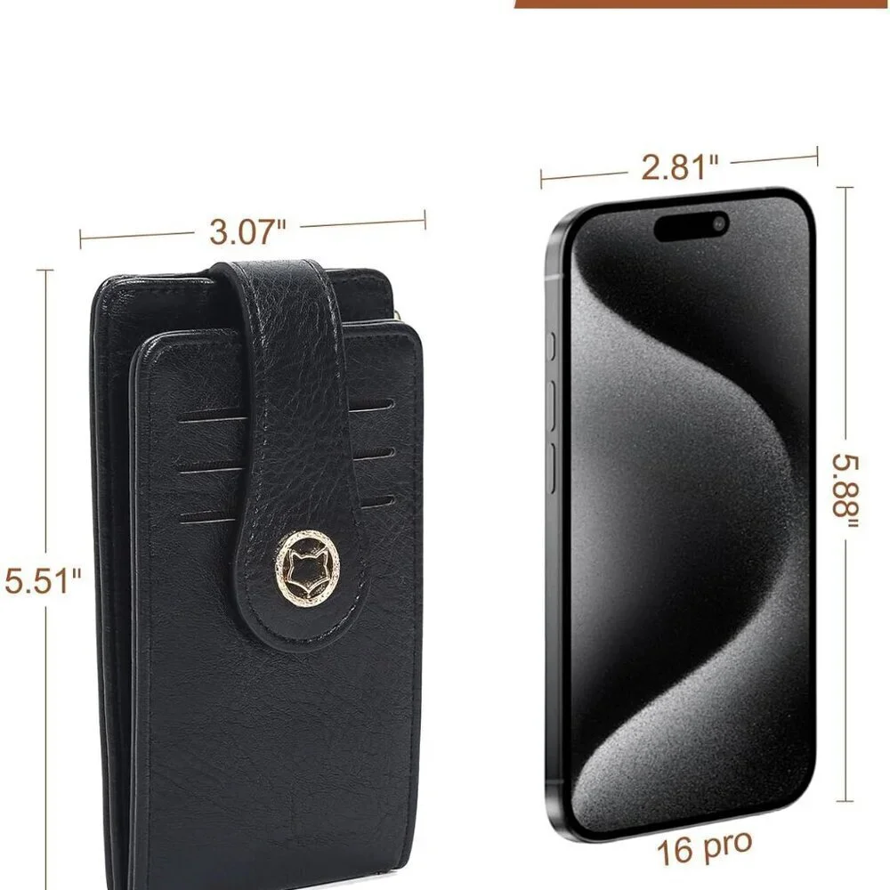 Women's RFID Slim Card Holder Wallet Vegan Leather Compact Bifold
